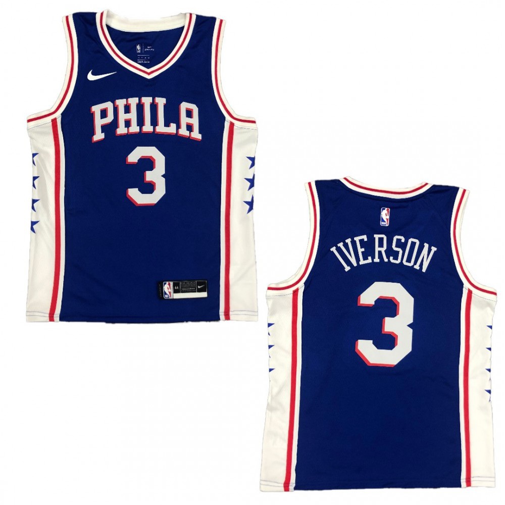 Men's Philadelphia 76ers Allen Iverson #3 Royal Swingman Jersey - Icon Edition-Pro Kit Vault | Brand New 26/27 Sports Jerseys